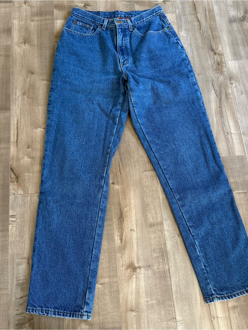 LL Bean Double L Jeans Flannel Lined Women 10 Relaxed Fit Denim Midwash Blue